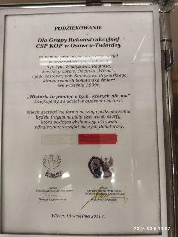 Podziękowania przekazane przez Stowarzyszenie 