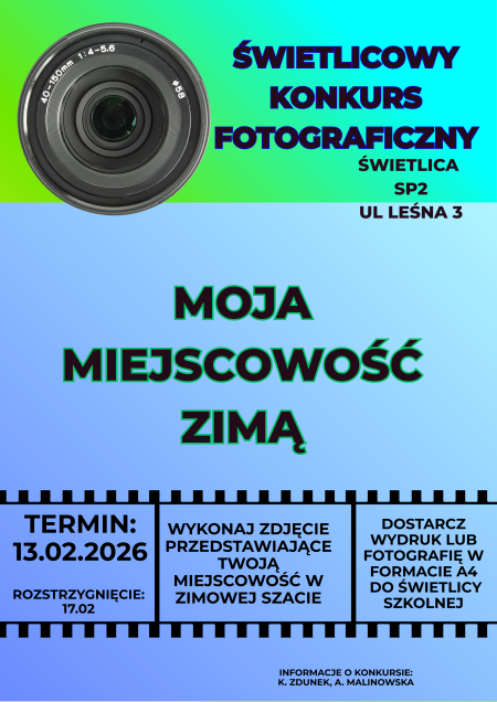 Rozstrzygnięcie świetlicowego konkursu fotograficznego'' Moja miejscowość zimą''